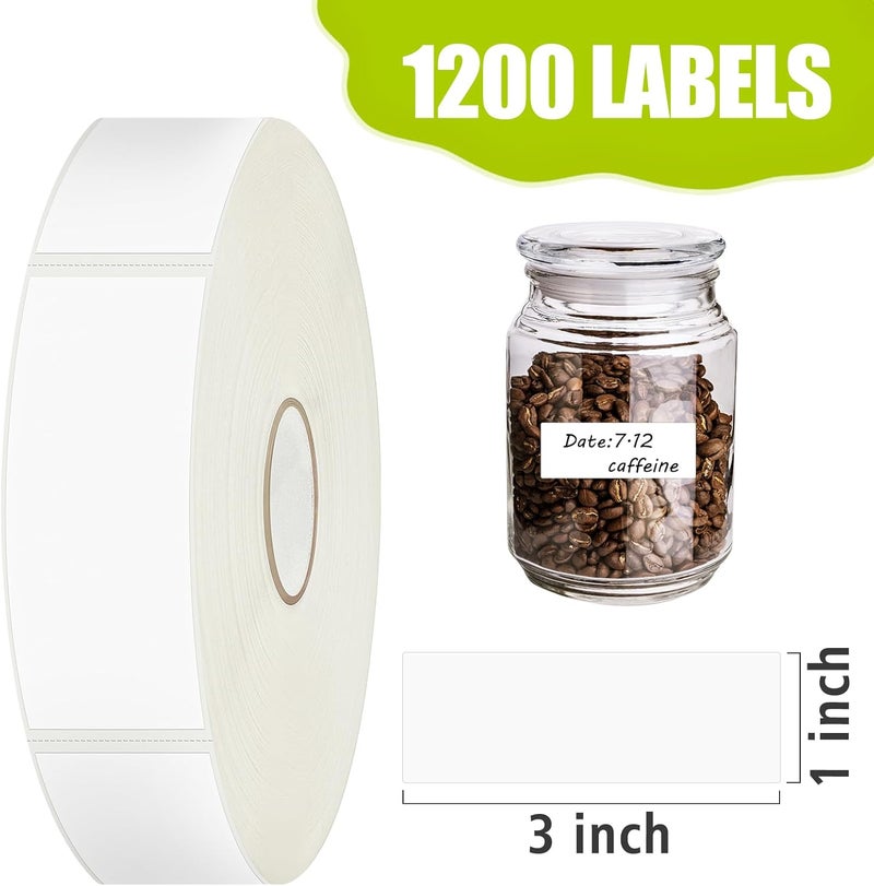 TRYXN 1200 Blank Removable Freezer Labels with Perforation Line for Easy Distribution and Use. Waterproof and Oil-Resistant, Suitable for Food Containers, Jars, and Kitchen Organization.(1 "x 3") - Image 3